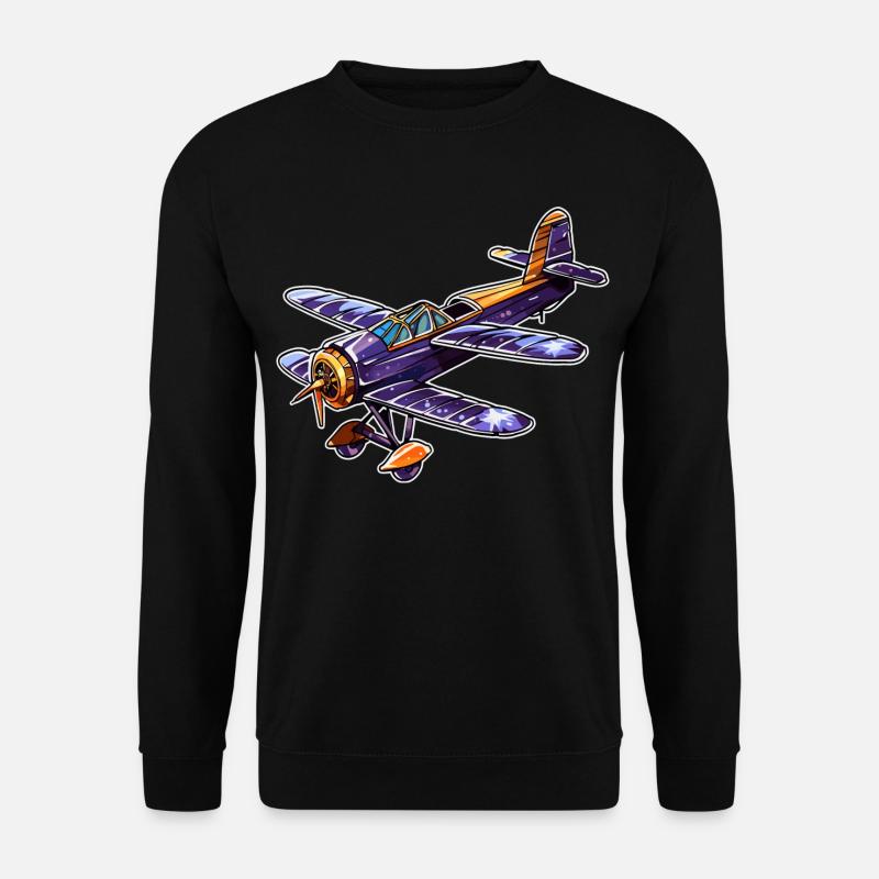 Propeller Plane Comic Look - Unisex Sweatshirt - black