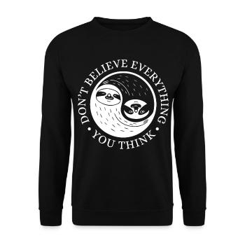 Yin-Yang Faultier – Entspanntes Mindset - Sweat-shirt Unisexe - noir - Devant - Alina (178cm) & Michal (187cm)