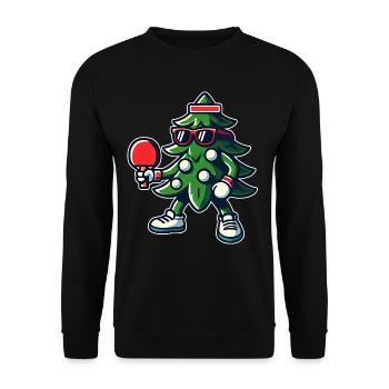 Table Tennis Christmas Tree Costume Christmas Tree - Unisex Sweatshirt - black - Front - Alina (178cm) & Michal (187cm)