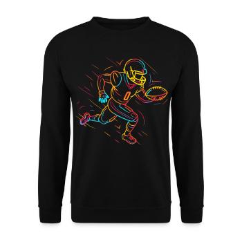 Dessin au trait de footballeur - Sweat-shirt Unisexe - noir - Devant - Alina (178cm) & Michal (187cm)