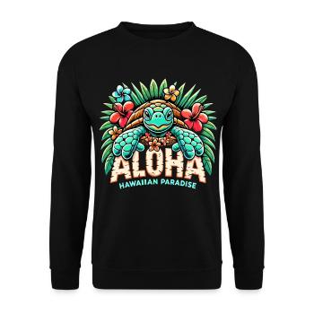 Aloha Tortue Hawaï Paradis Cadeau - Sweat-shirt Unisexe - noir - Devant - Alina (178cm) & Michal (187cm)