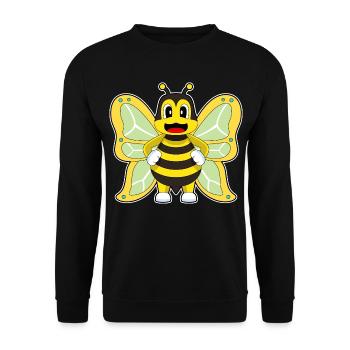 Butterfly Bee - Unisex Sweatshirt - black - Front - Alina (178cm) & Michal (187cm)