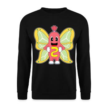 Butterfly Hot Dog - Unisex Sweatshirt - black - Front - Alina (178cm) & Michal (187cm)