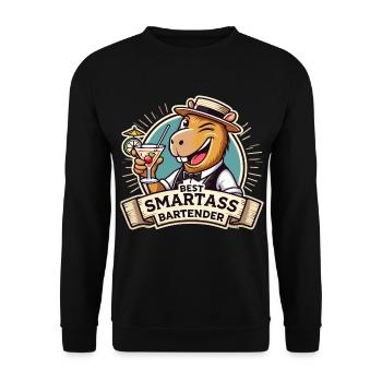 Barkeeper Barmann Capybara Capy Geschenk - Unisex Pullover - Schwarz - Vorne - Alina (178cm) & Michal (187cm)