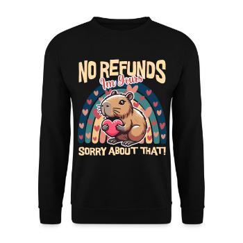 Aucun remboursement, je suis à toi Capybara - Sweat-shirt Unisexe - noir - Devant - Alina (178cm) & Michal (187cm)