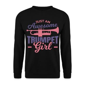 Tolles Trompetenmädchen - Unisex Pullover - Schwarz - Vorne - Alina (178cm) & Michal (187cm)