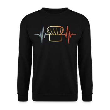 Chapeau de boulanger vintage - Sweat-shirt Unisexe - noir - Devant - Alina (178cm) & Michal (187cm)