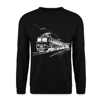 Dessin ferroviaire - Sweat-shirt Unisexe - noir - Devant - Alina (178cm) & Michal (187cm)