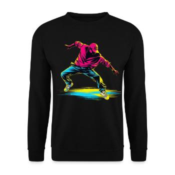 Breakdance Retrowave - Unisex Sweatshirt - black - Front - Alina (178cm) & Michal (187cm)