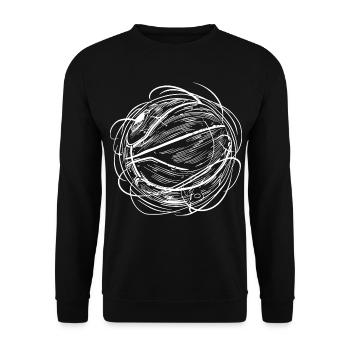 Basketball Skizze - Unisex Pullover - Schwarz - Vorne - Alina (178cm) & Michal (187cm)