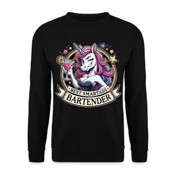 Barman Barmaid Licorne Cadeau drôle - Sweat-shirt Unisexe - noir - Devant - Alina (178cm) & Michal (187cm)