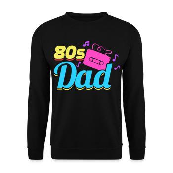 80er Jahre Vater - Unisex Pullover - Schwarz - Vorne - Alina (178cm) & Michal (187cm)