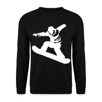 Graphique Pixel Snowboarder - Sweat-shirt Unisexe - noir - Devant - Alina (178cm) & Michal (187cm)