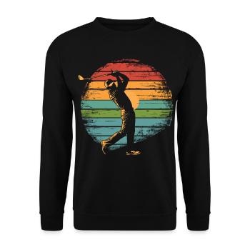 Vintage Golfer - Unisex Pullover - Schwarz - Vorne - Alina (178cm) & Michal (187cm)