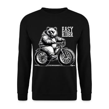 Fatbike Bear Bicycle Fat Tire Cool Gift - Unisex Sweatshirt - black - Front - Alina (178cm) & Michal (187cm)