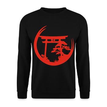 Ambiance japonaise rouge - Sweat-shirt Unisexe - noir - Devant - Alina (178cm) & Michal (187cm)