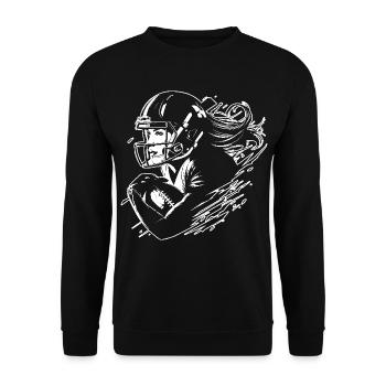 Footballspielerin - Unisex Pullover - Schwarz - Vorne - Alina (178cm) & Michal (187cm)