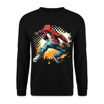 Graphique Breakdancer - Sweat-shirt Unisexe - noir - Devant - Alina (178cm) & Michal (187cm)
