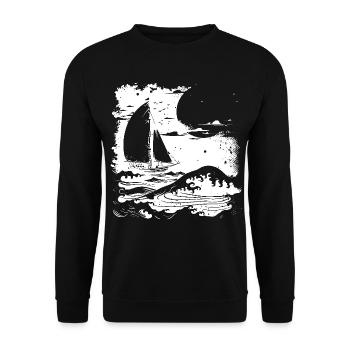Dessin de voile - Sweat-shirt Unisexe - noir - Devant - Alina (178cm) & Michal (187cm)