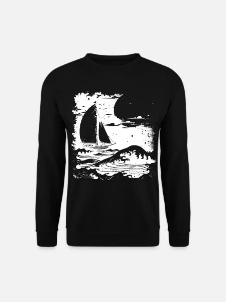 Sailing Drawing - Unisex Sweatshirt - black