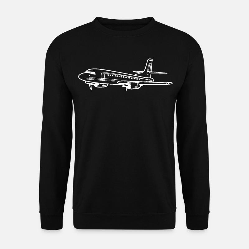 Dessin au trait d’avion - Sweat-shirt Unisexe - noir