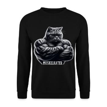 Sore Muscles Hangover Funny Fitness Muscles Gift - Unisex Sweatshirt - black - Front - Alina (178cm) & Michal (187cm)