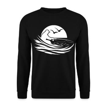 Graphique de pêche - Sweat-shirt Unisexe - noir - Devant - Alina (178cm) & Michal (187cm)
