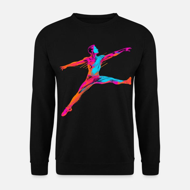 Männlicher Ballett Tänzer Synthwave - Unisex Pullover - Schwarz