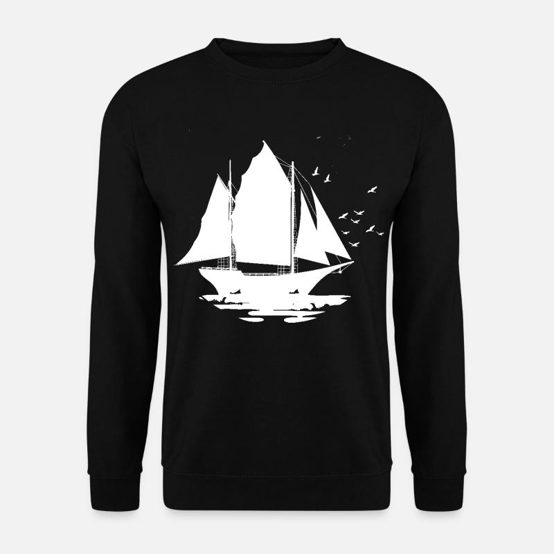 Segelschiff Skizze - Unisex Pullover - Schwarz