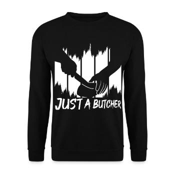 Juste un boucher - Sweat-shirt Unisexe - noir - Devant - Alina (178cm) & Michal (187cm)