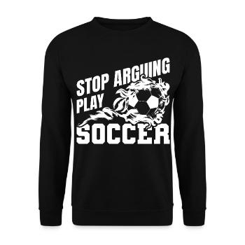 Arrêtez de vous disputer lors du match de football - Sweat-shirt Unisexe - noir - Devant - Alina (178cm) & Michal (187cm)
