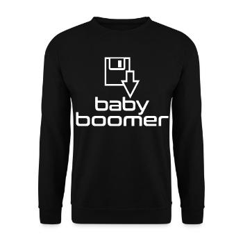 Baby Boomer Floppy Disk - Unisex Sweatshirt - black - Front - Alina (178cm) & Michal (187cm)