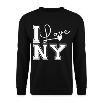 I love ny - Unisex Sweatshirt - black - Front - Alina (178cm) & Michal (187cm)