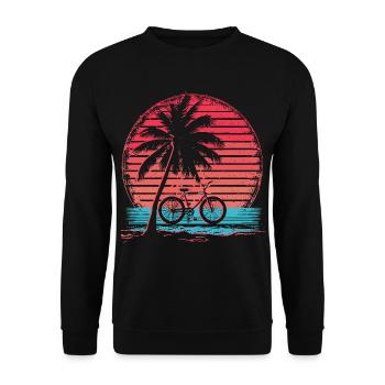 Bicycle Synthwave - Unisex Sweatshirt - black - Front - Alina (178cm) & Michal (187cm)