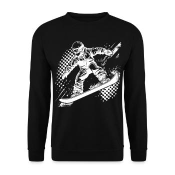 Snowboarder Drawing - Unisex Sweatshirt - black - Front - Alina (178cm) & Michal (187cm)