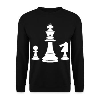 Chess Pieces Sketch - Unisex Sweatshirt - black - Front - Alina (178cm) & Michal (187cm)