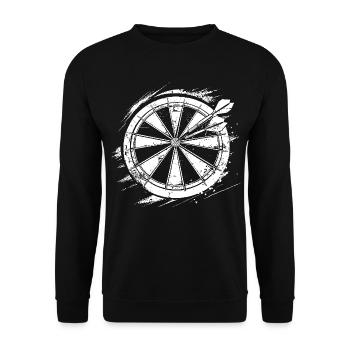Dart Skizze - Unisex Pullover - Schwarz - Vorne - Alina (178cm) & Michal (187cm)
