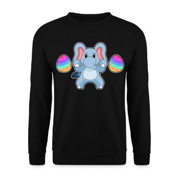 Elefant Ostern Bodybuilding - Unisex Pullover - Schwarz - Vorne - Alina (178cm) & Michal (187cm)