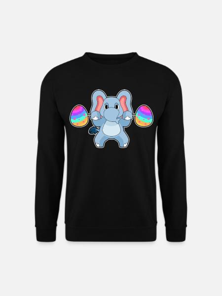 Elefant Ostern Bodybuilding - Unisex Pullover - Schwarz