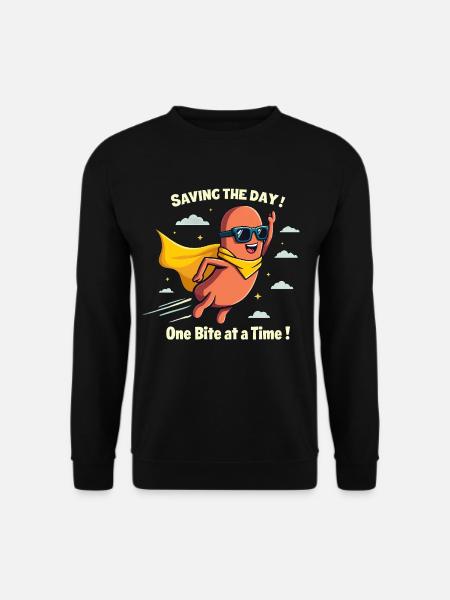 Hotdog Hero - Saving the Day - Unisex Sweatshirt - black
