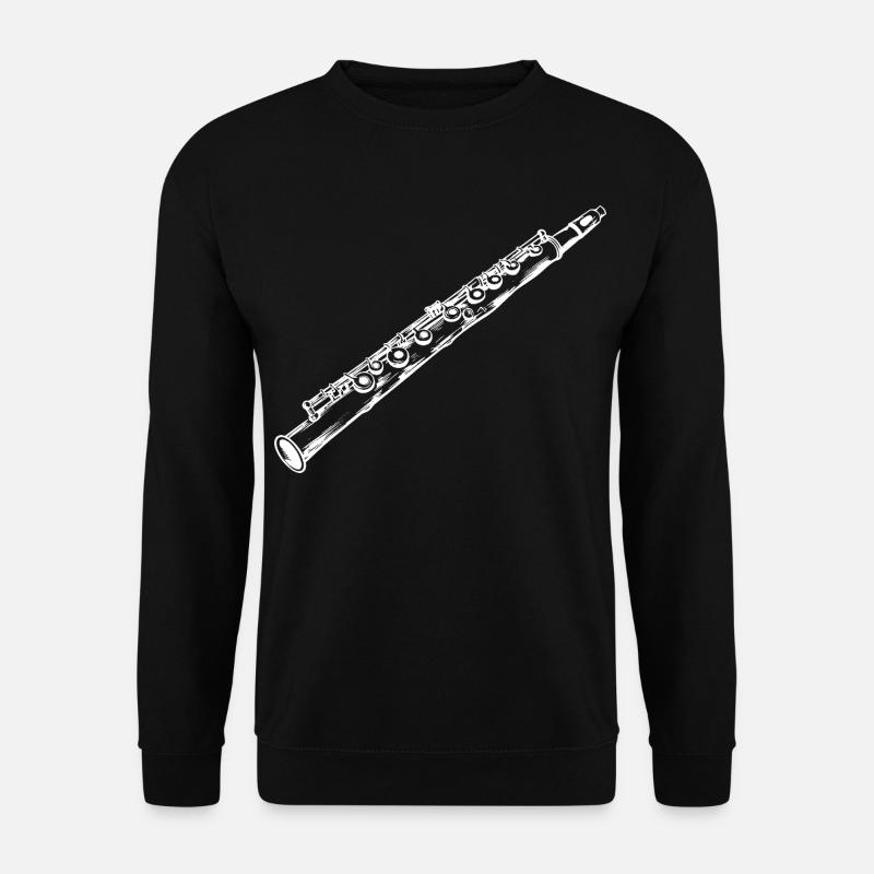 Flute Drawing - Unisex Sweatshirt - black