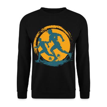 Marathonläufer - Unisex Pullover - Schwarz - Vorne - Alina (178cm) & Michal (187cm)