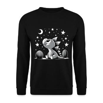 Stegosaurus Baby Dino Babydino Star Cactus - Unisex Sweatshirt - black - Front - Alina (178cm) & Michal (187cm)