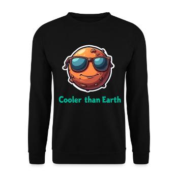 Cooler Than Earth - Unisex Sweatshirt - black - Front - Alina (178cm) & Michal (187cm)