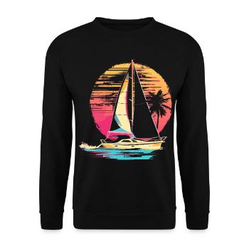 90er Segeln - Unisex Pullover - Schwarz - Vorne - Alina (178cm) & Michal (187cm)
