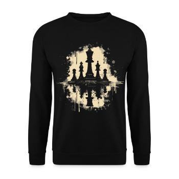 Schachfiguren Graffiti - Unisex Pullover - Schwarz - Vorne - Alina (178cm) & Michal (187cm)