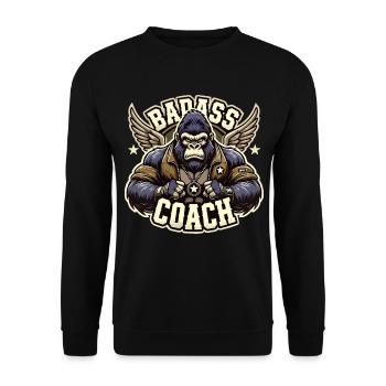 Knallharter Trainer Coach Gorilla Geschenk - Unisex Pullover - Schwarz - Vorne - Alina (178cm) & Michal (187cm)