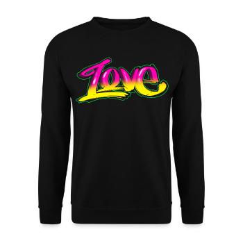 Graffiti Love - design streetstyle - Sweat-shirt Unisexe - noir - Devant - Alina (178cm) & Michal (187cm)