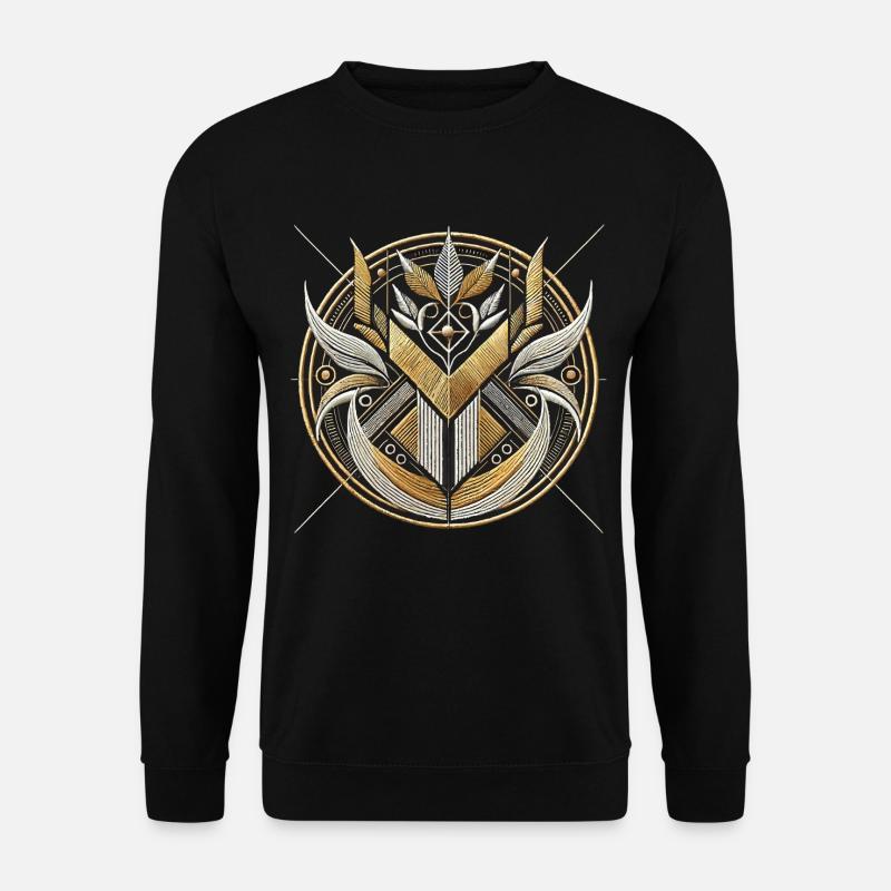 Geometric Tribal Emblem Design - Unisex Sweatshirt - black
