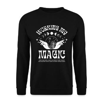 Magic Hands – Esoteric Mystic Design - Unisex Sweatshirt - black - Front - Alina (178cm) & Michal (187cm)